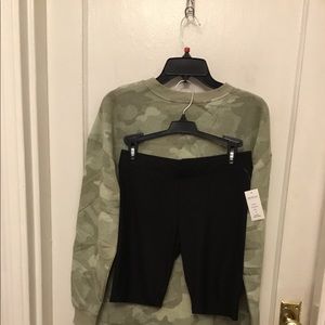 Hippie Rose Camo combo set top and biker shorts